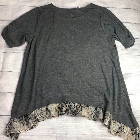 ALYX Gray Short Sleeve Towfer Knit Blouse Size 2X NWOT - Picture 5 of 7